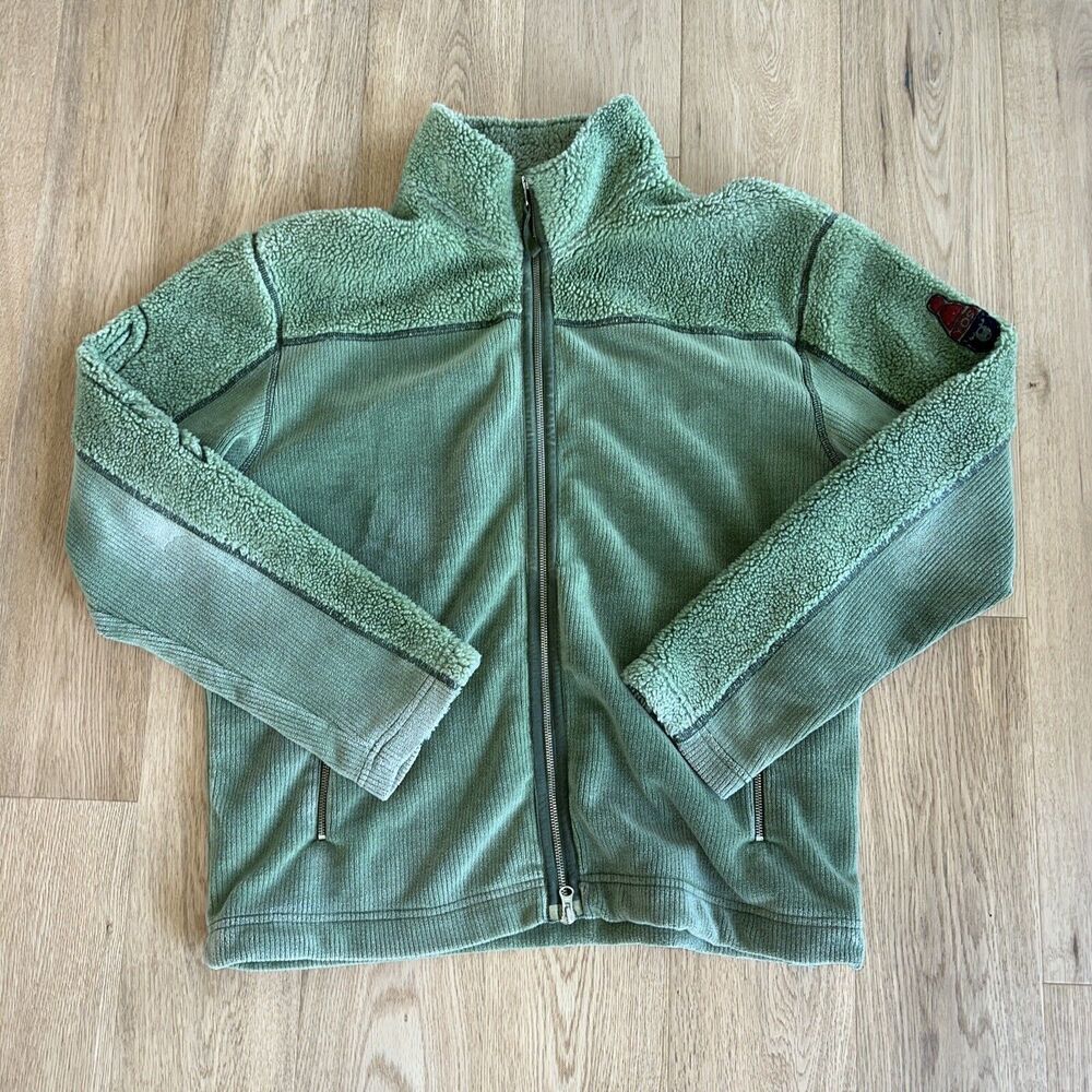Think Pink vintage Californian Free Thinking fleece Jacket 90’s Ski Brand Green